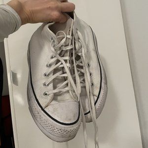 High top Platform White Converse Size 7